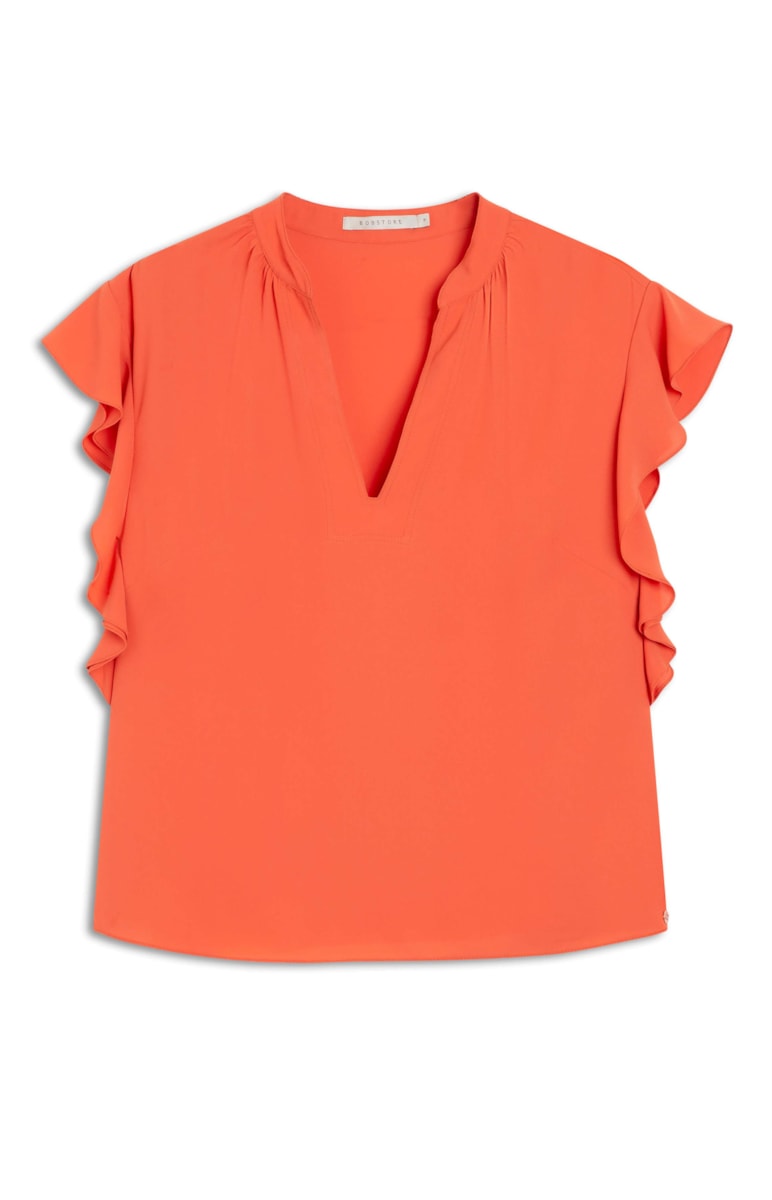Blusa Manga Babados Laranja