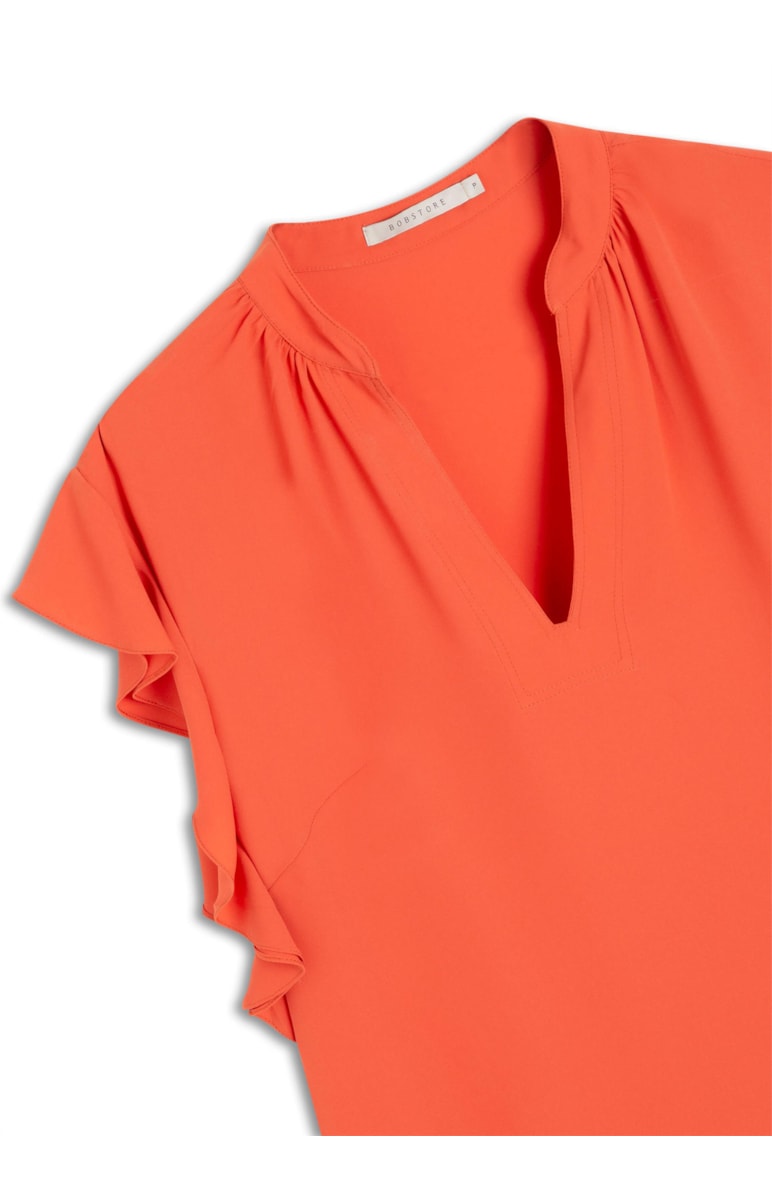 Blusa Manga Babados Laranja