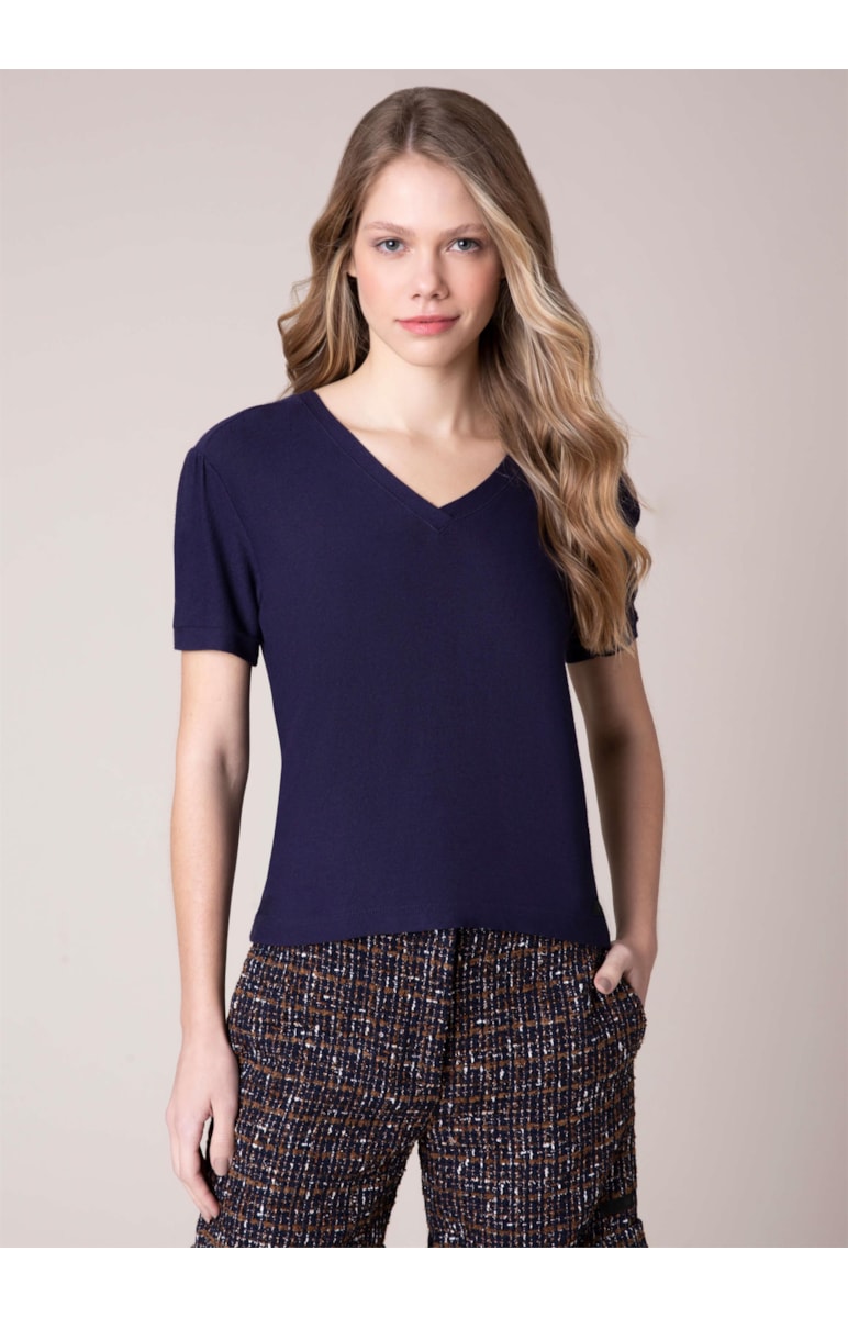 Blusa Manga Bufante Marinho