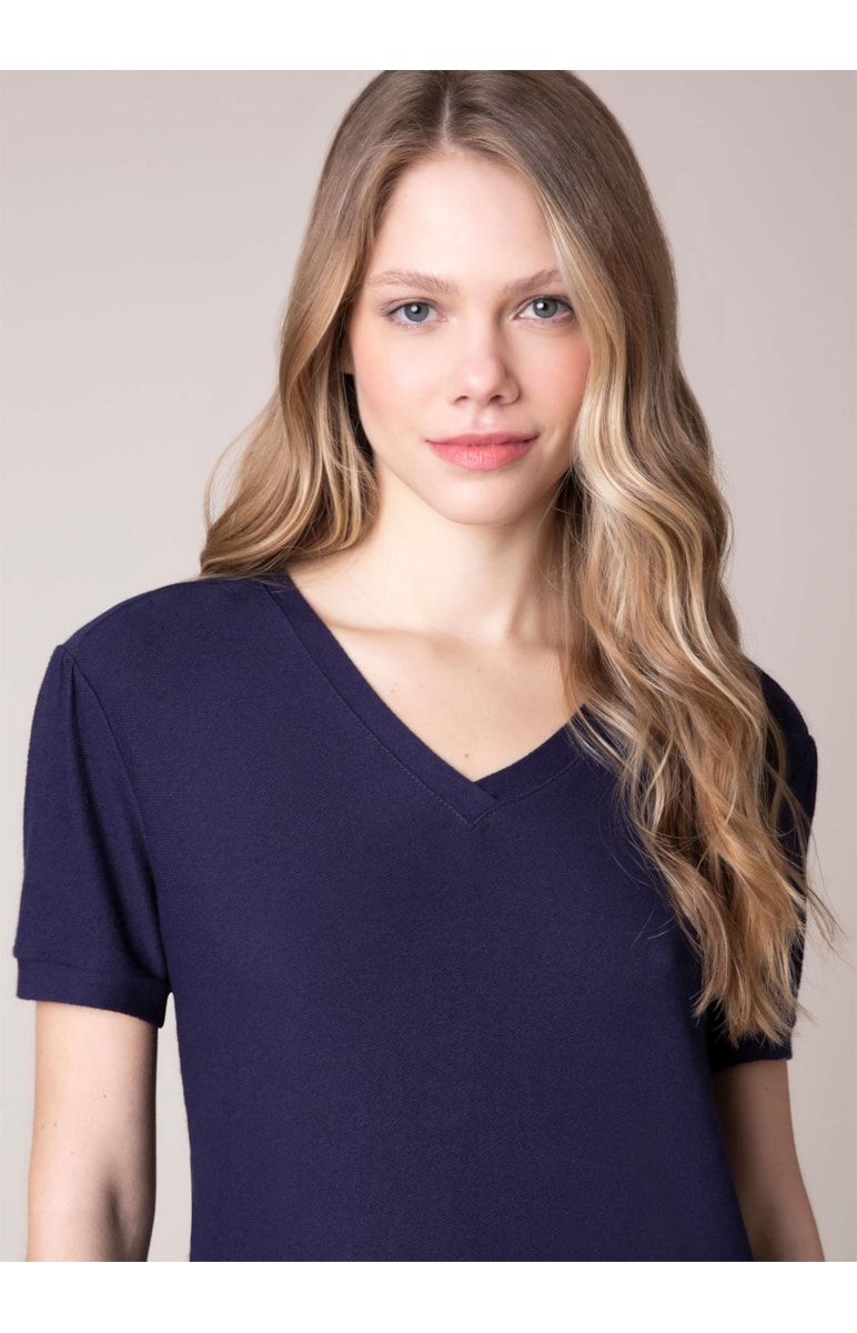 Blusa Manga Bufante Marinho