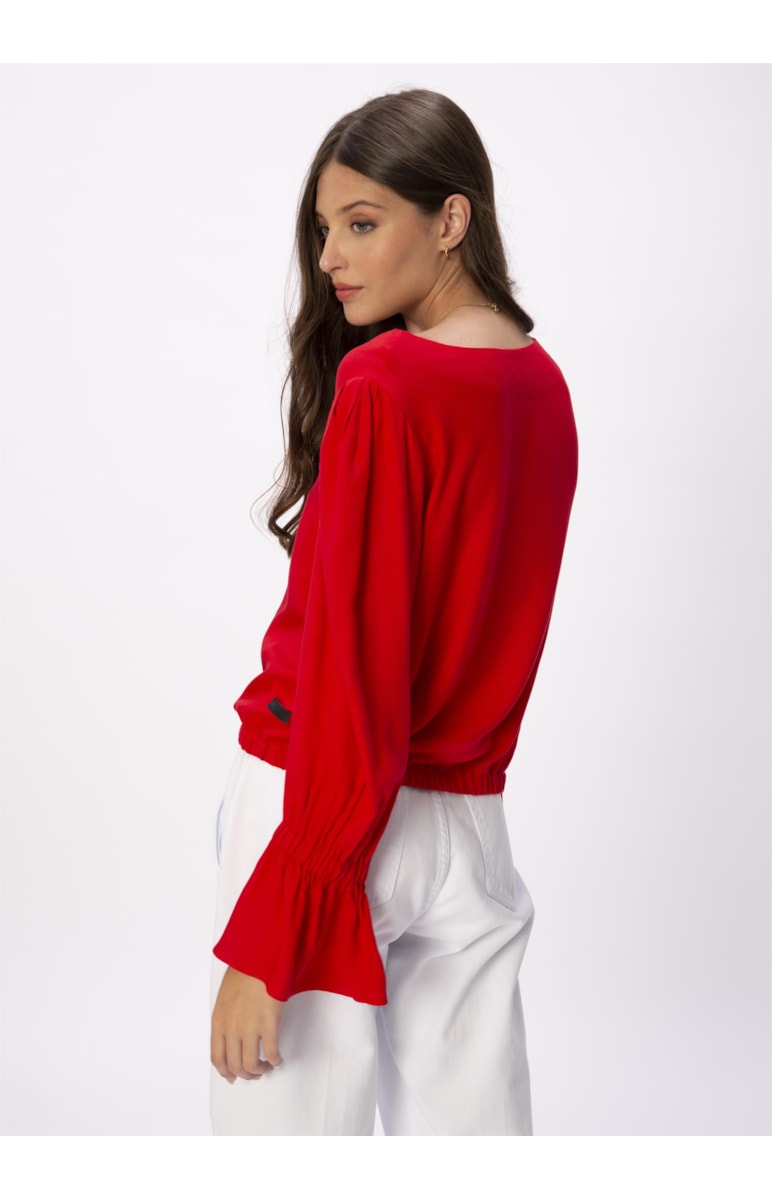 Blusa Manga Bufante Vermelho