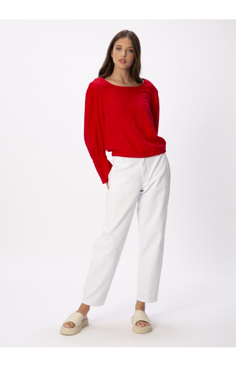 Blusa Manga Bufante Vermelho