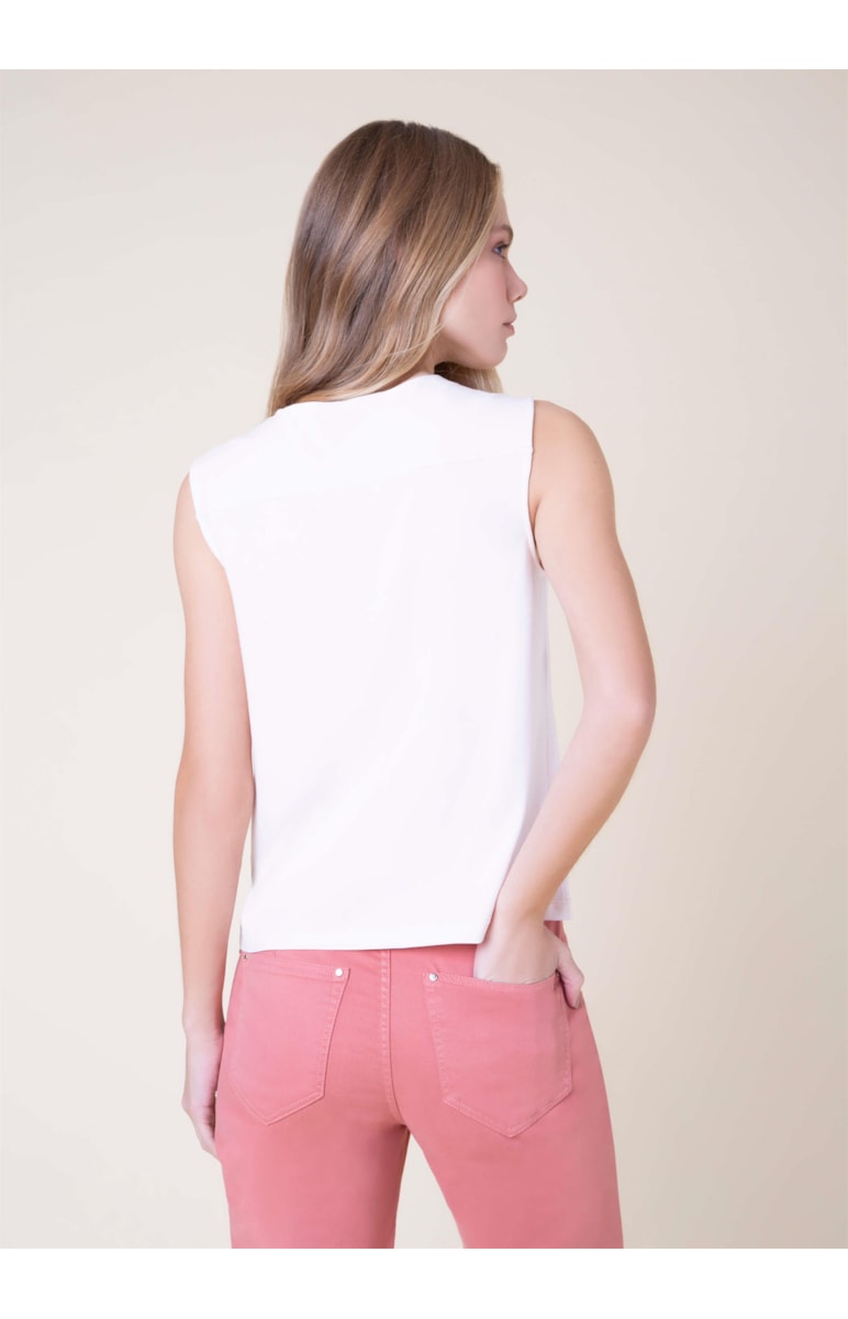 Blusa Manga Curta Ombro Franzido Rosa