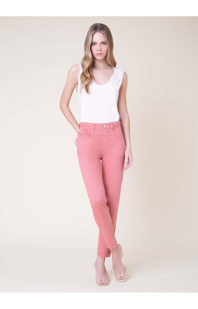 Blusa Manga Curta Ombro Franzido Rosa