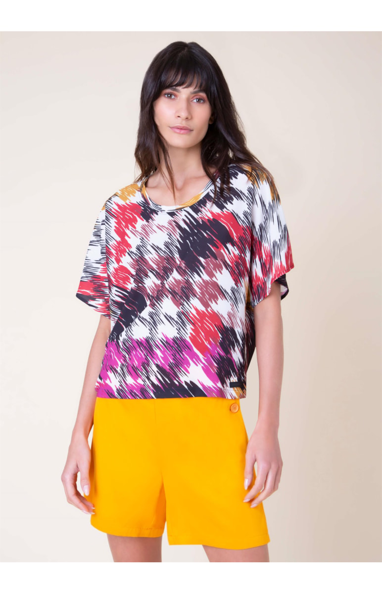Blusa Manga Morcego Estampada Estampado