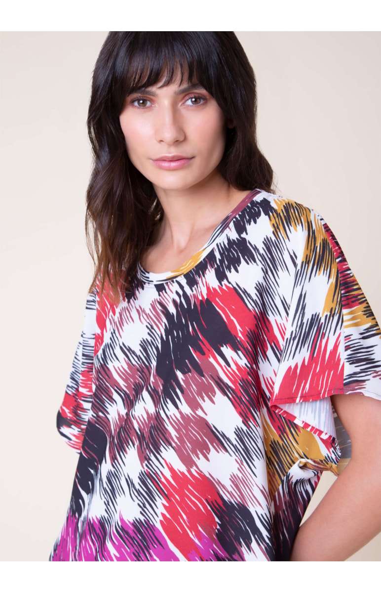 Blusa Manga Morcego Estampada Estampado