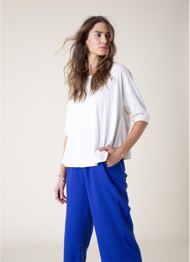 Blusa Manga Morcego Naturalinho Natural