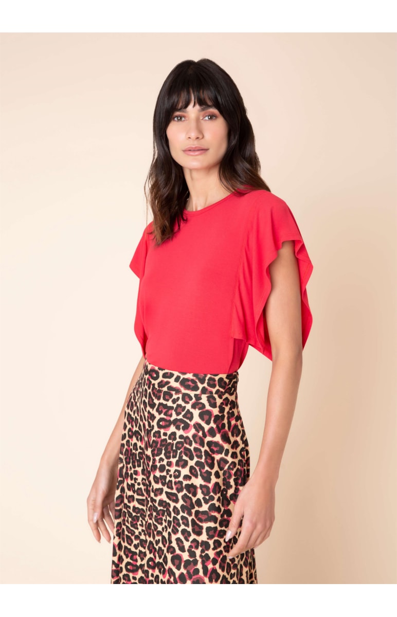 Blusa Manga Ruffle Goiaba