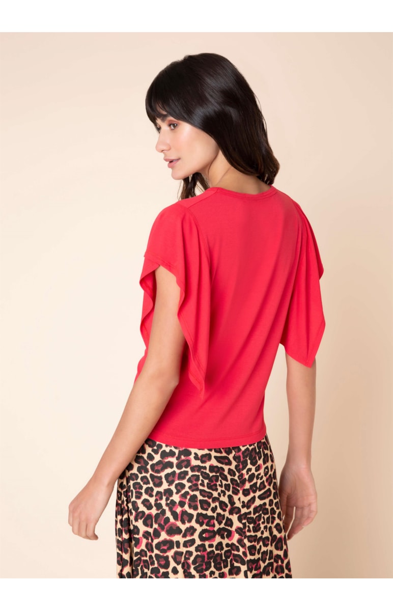 Blusa Manga Ruffle Goiaba