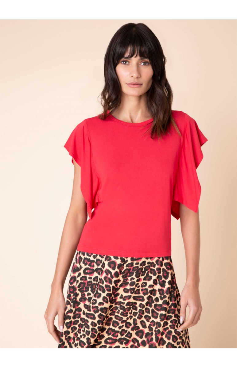 Blusa Manga Ruffle Goiaba