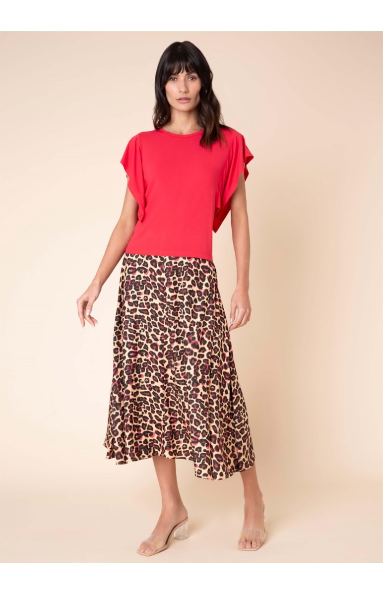Blusa Manga Ruffle Goiaba