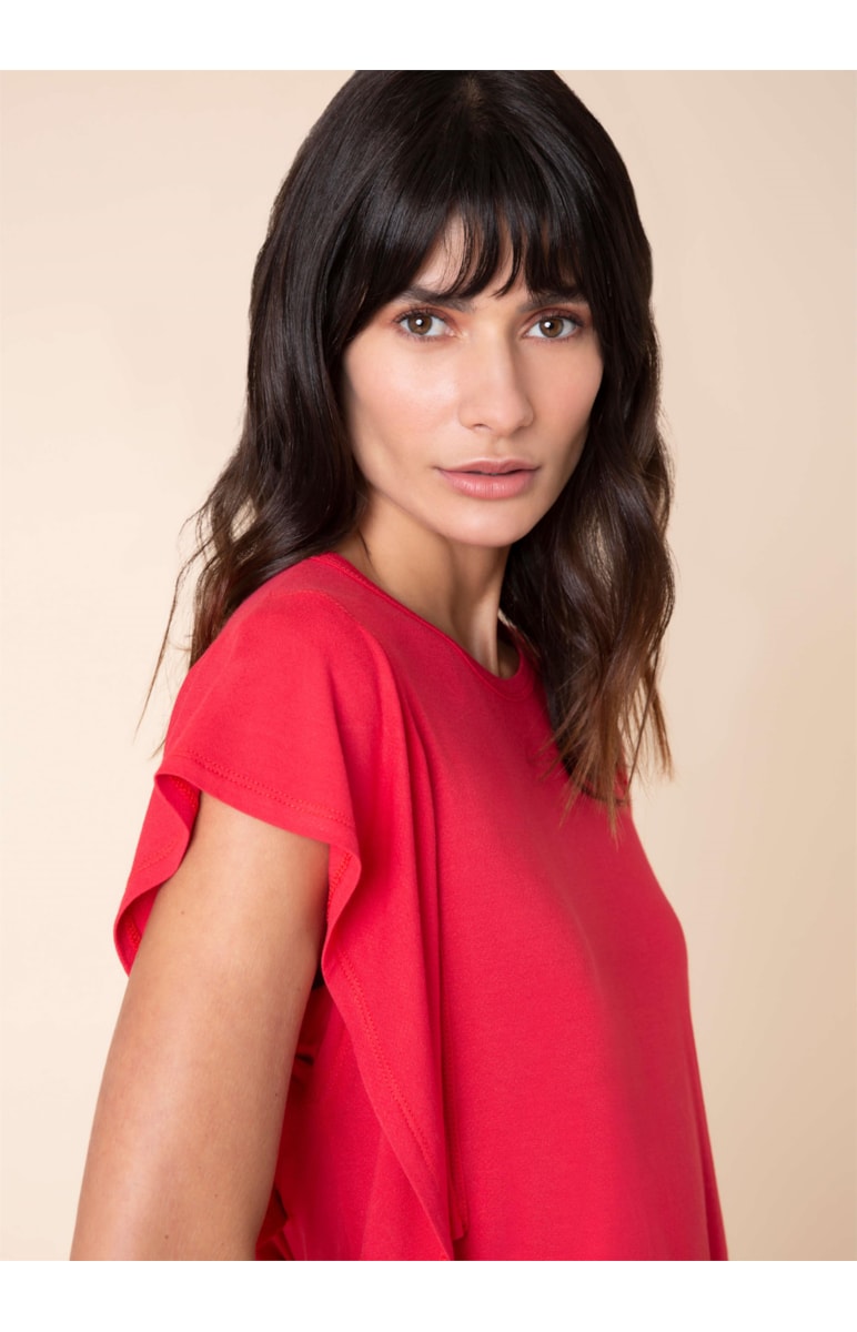 Blusa Manga Ruffle Goiaba