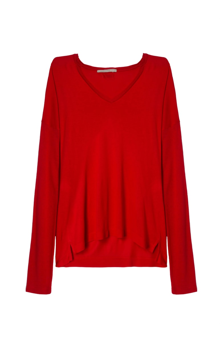 Blusa Mangas Crepe Viscolinho Vermelho
