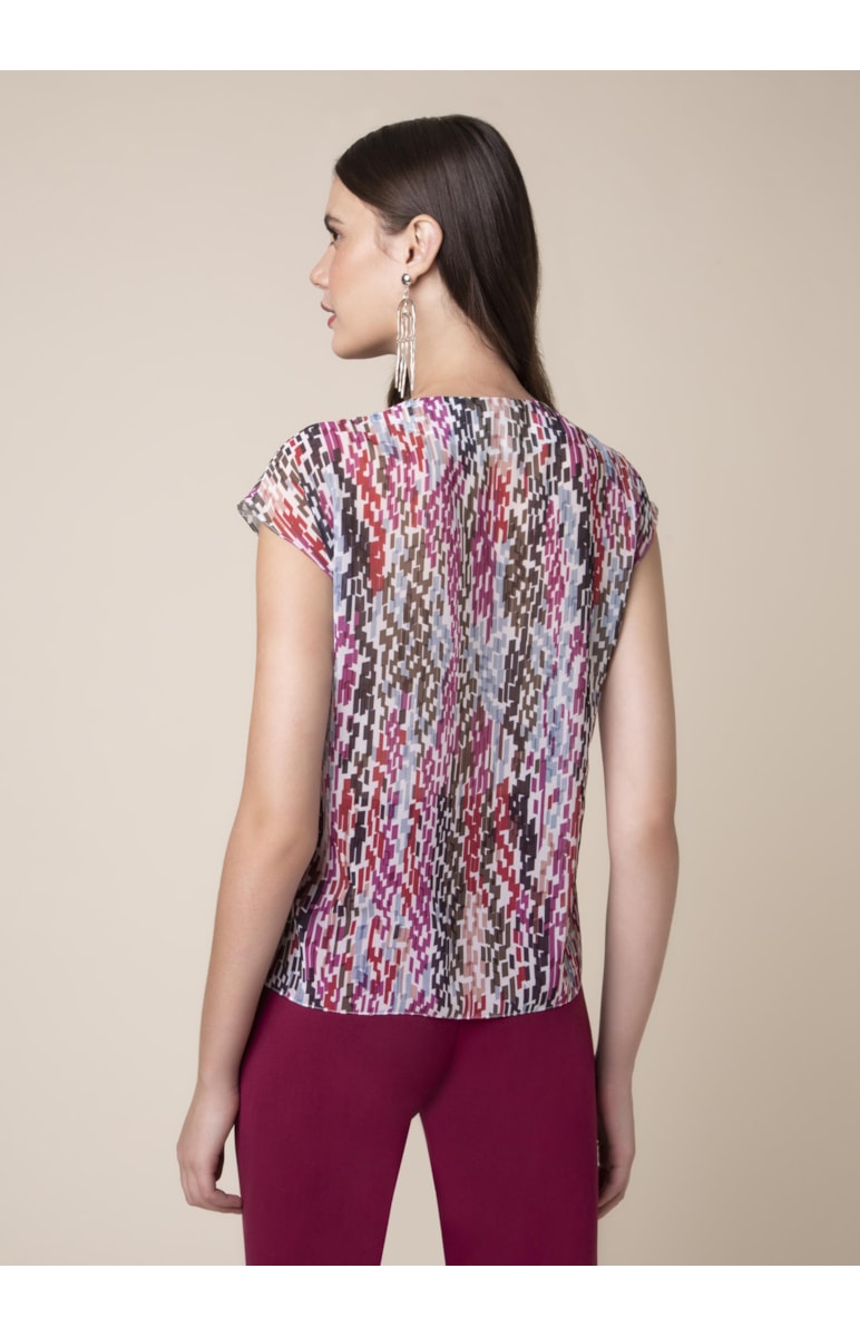 Blusa Mini Geométrica Estampado Magenta