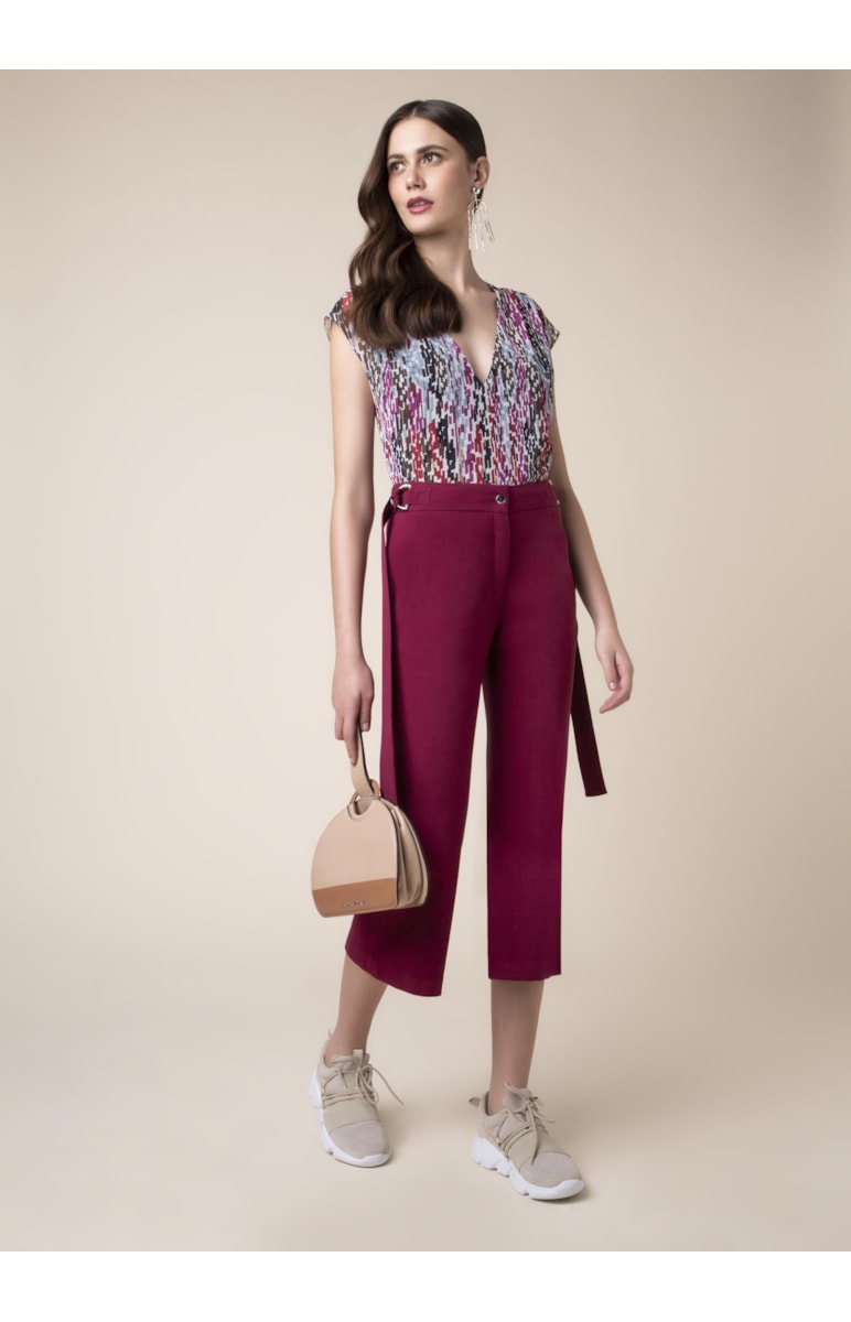 Blusa Mini Geométrica Estampado Magenta