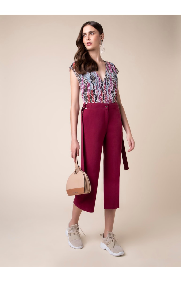 Blusa Mini Geométrica Estampado Magenta