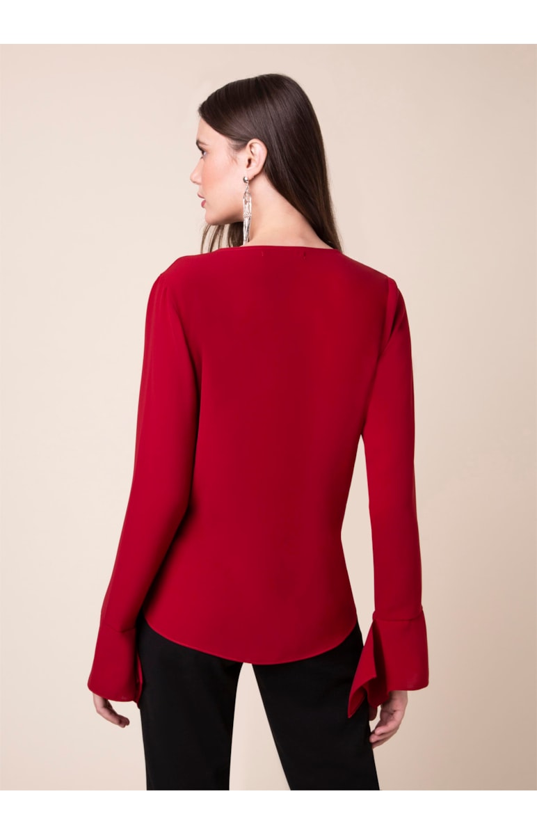 Blusa Ml Detalhe Punho Vinho