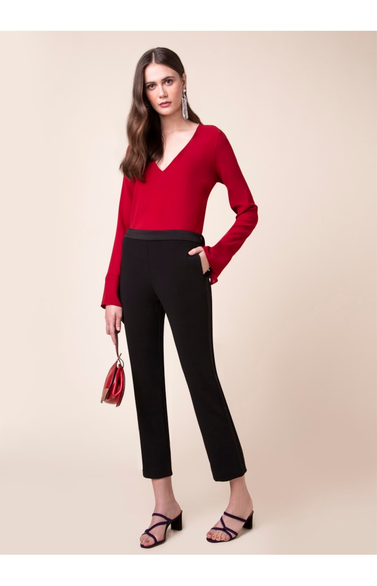 Blusa Ml Detalhe Punho Vinho