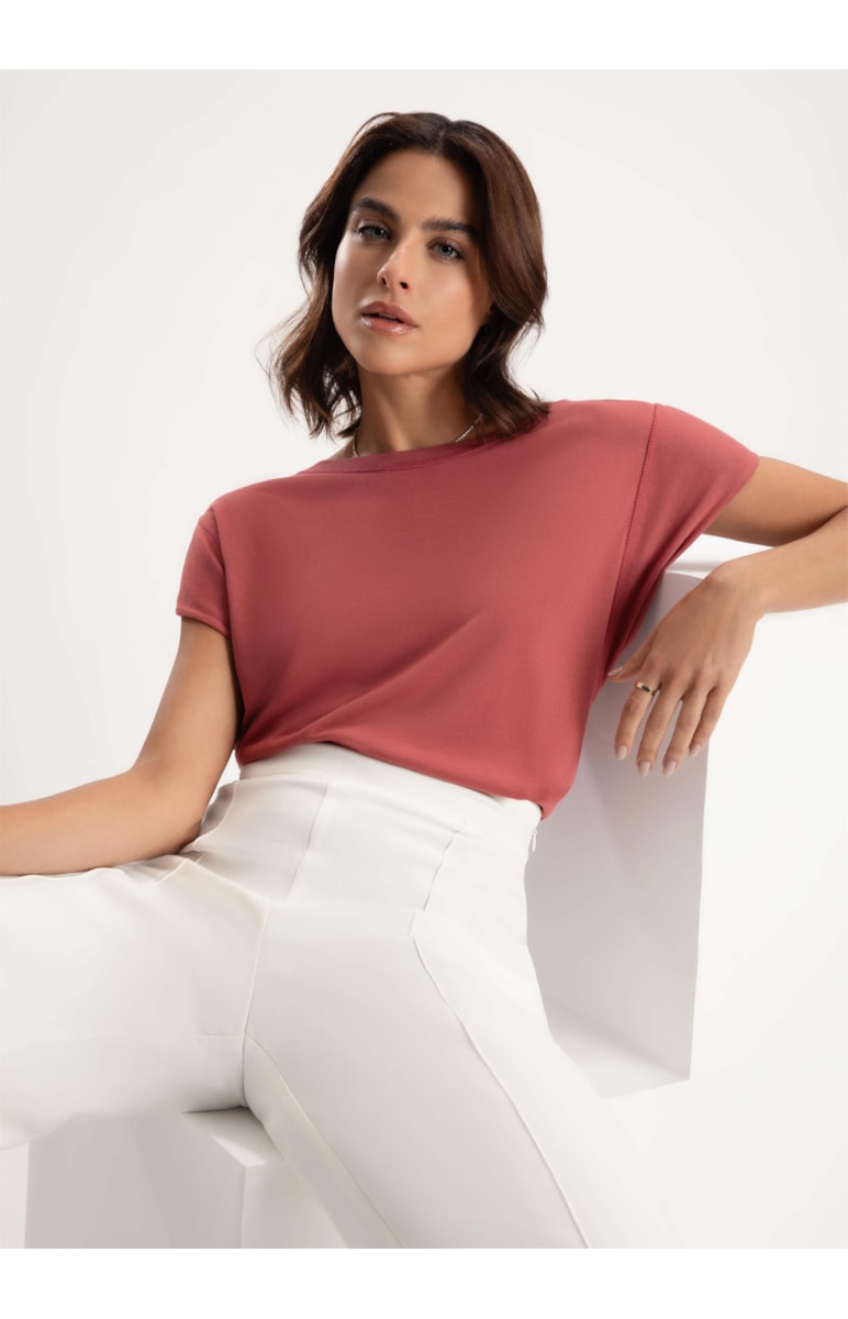Blusa Modal Basics Rosa Dirty