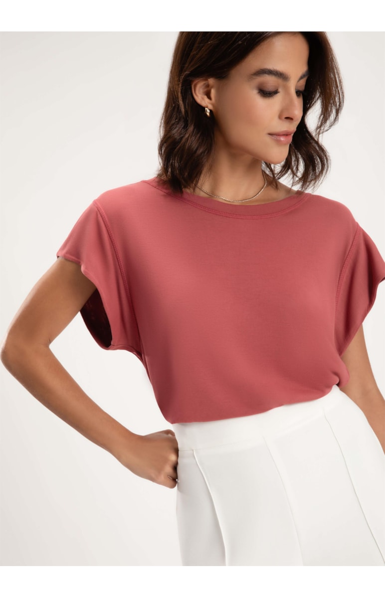 Blusa Modal Basics Rosa Dirty