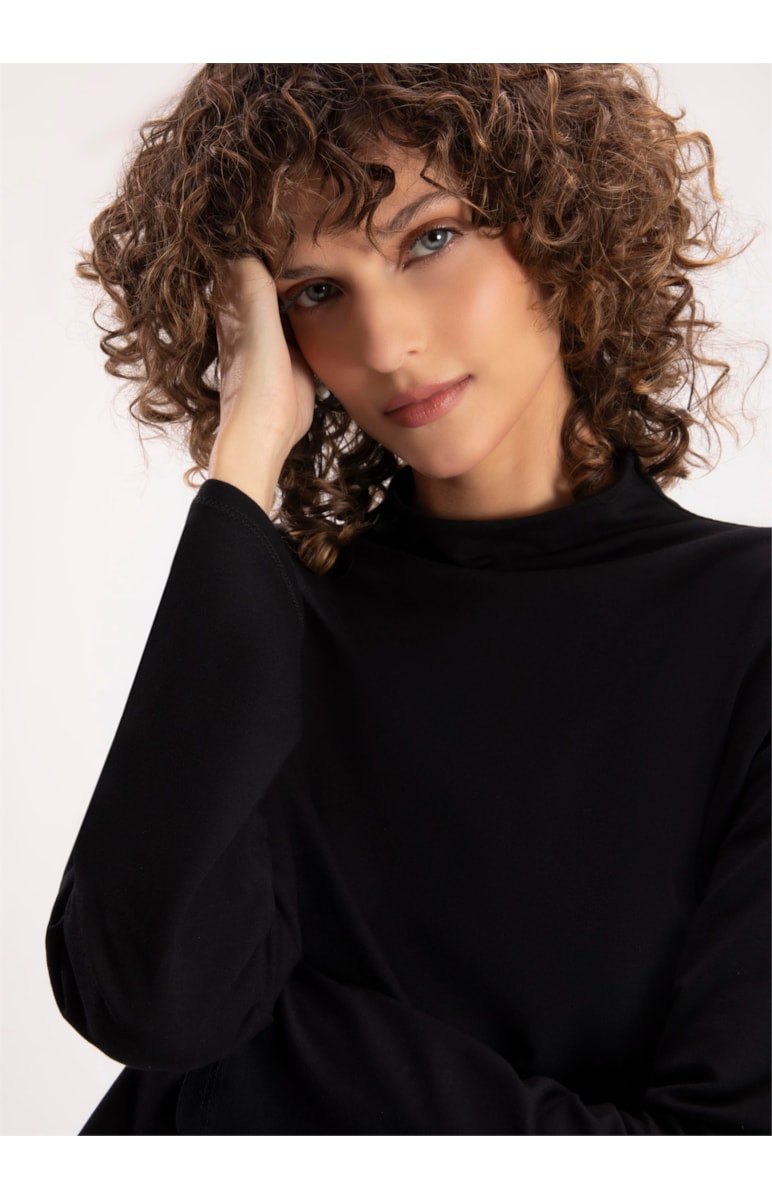 Blusa Moletinho Heavy Manga Longa Preto