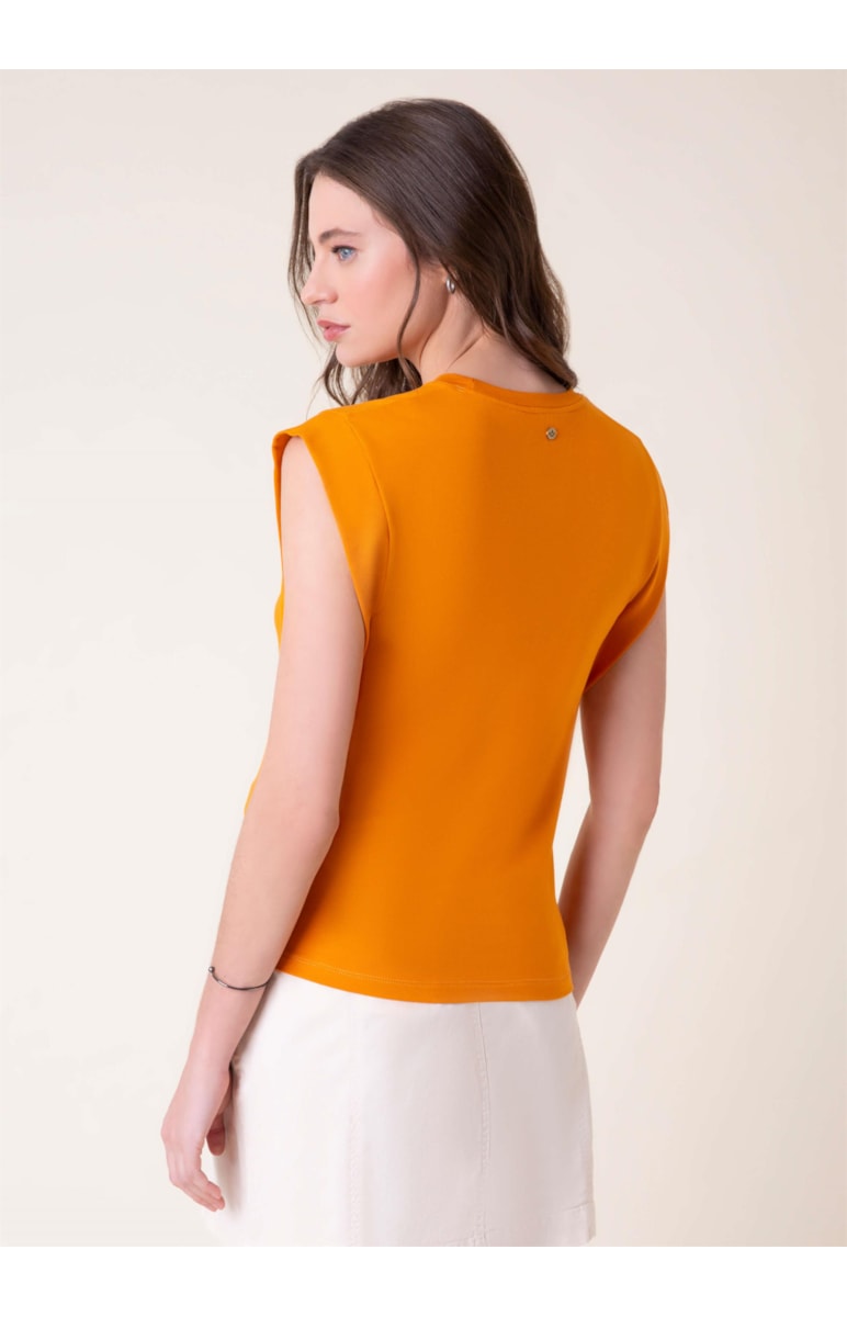 Blusa Moletinho Sleeveless Laranja