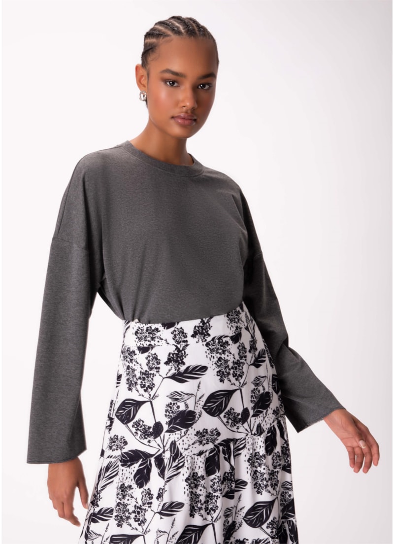 Blusa Moletom Comfort Chumbo Mescla
