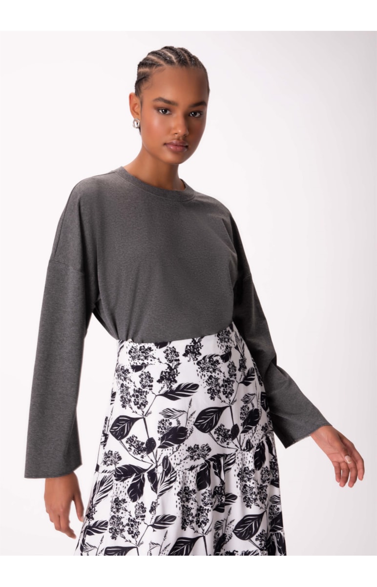 Blusa Moletom Comfort Chumbo Mescla