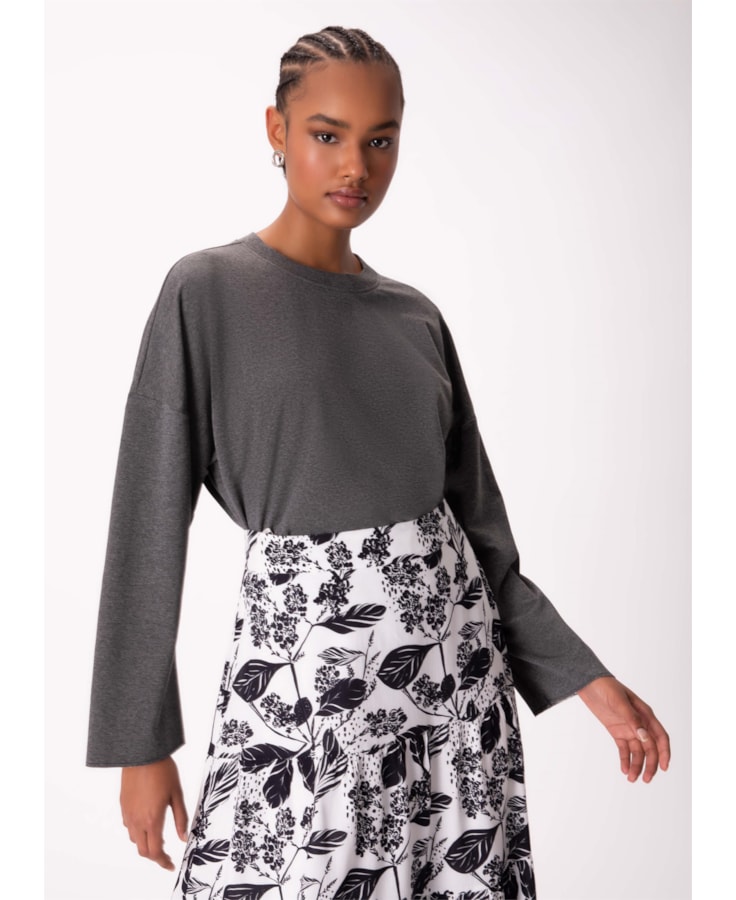 Blusa Moletom Comfort Chumbo Mescla