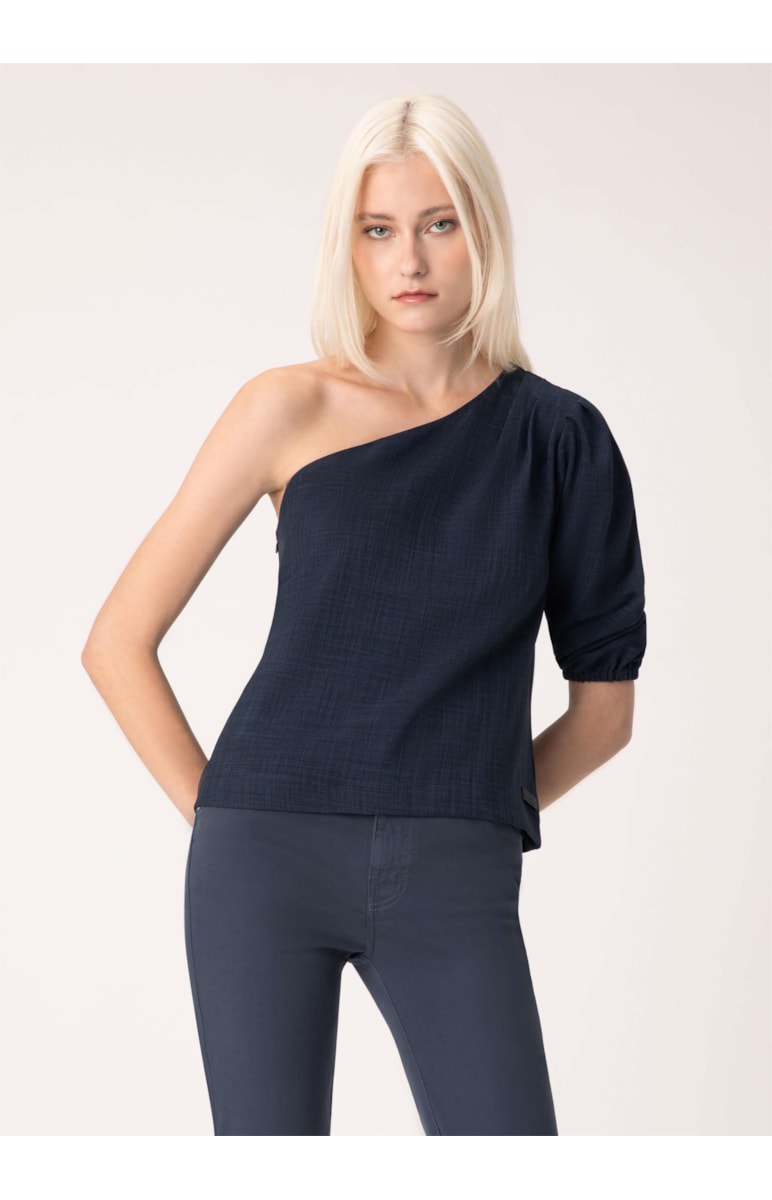 Blusa Natural Check Marinho