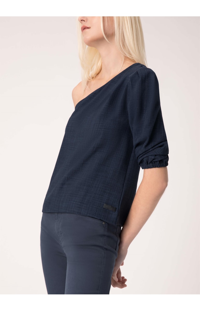 Blusa Natural Check Marinho