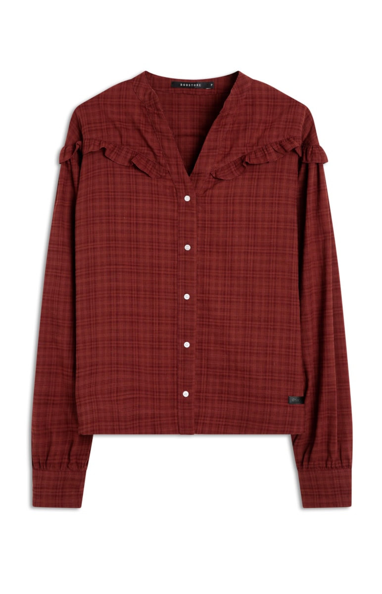 Blusa New Checkered Bordeaux