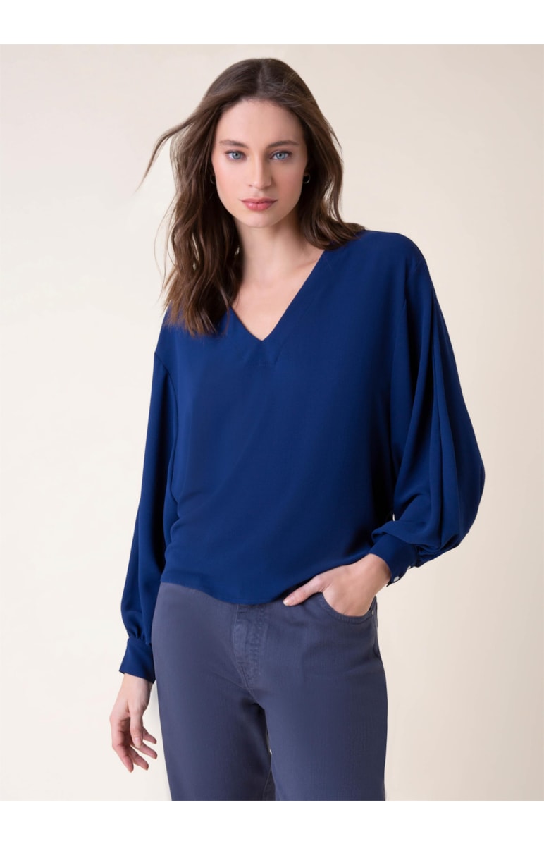 Blusa New Crepe Marinho
