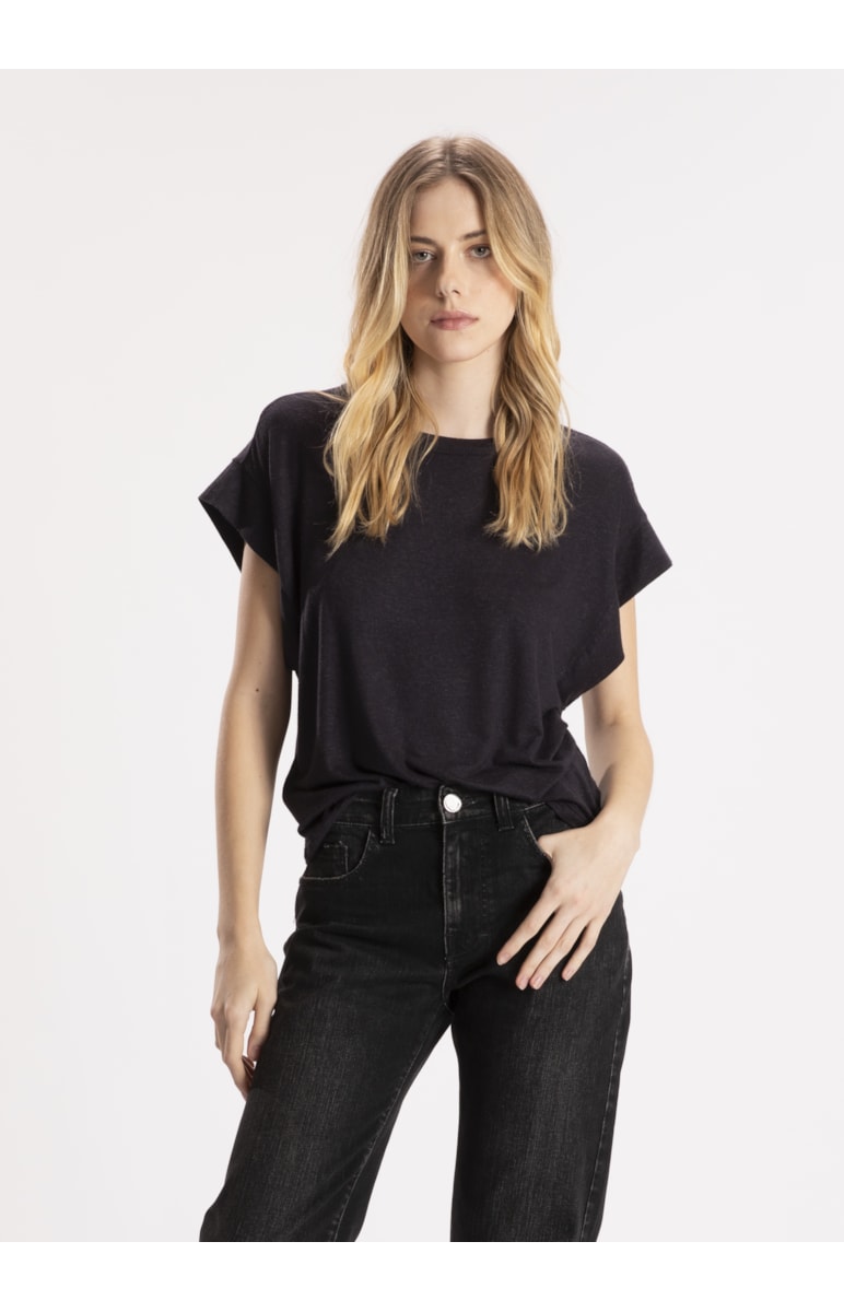 Blusa New Viscolinho Mc Preto