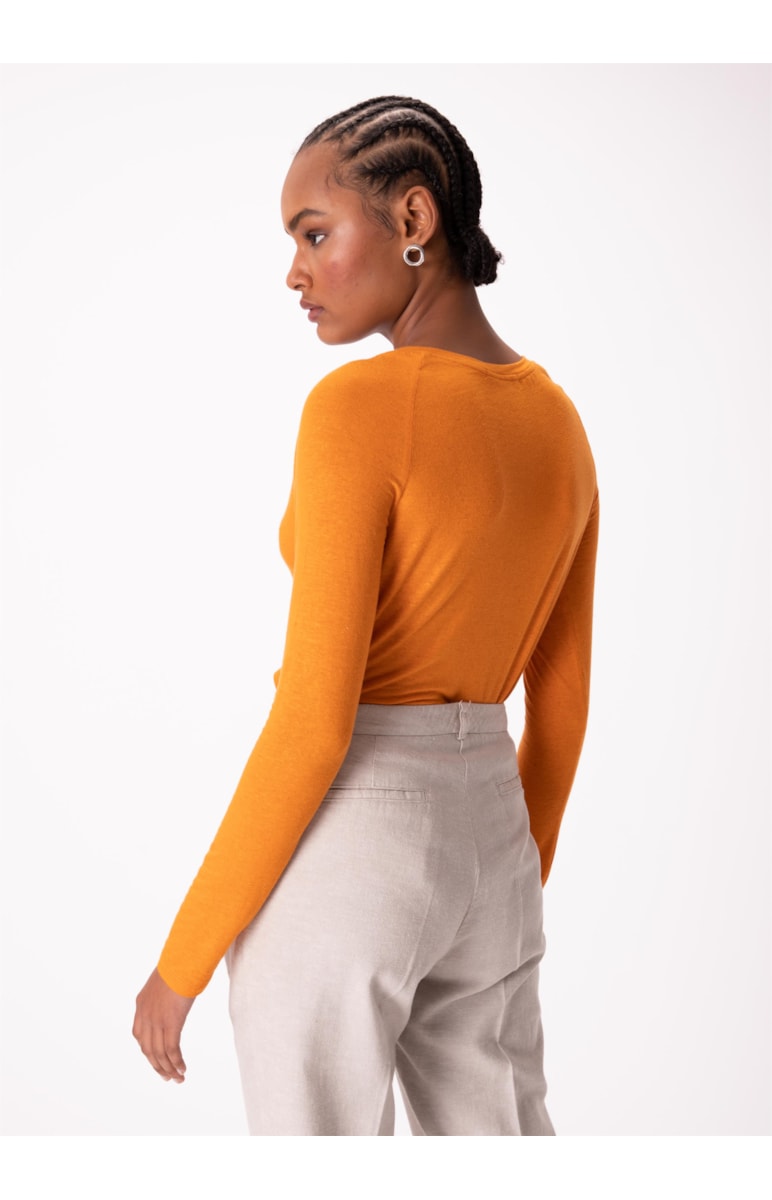 Blusa New Viscolinho Ml Mostarda