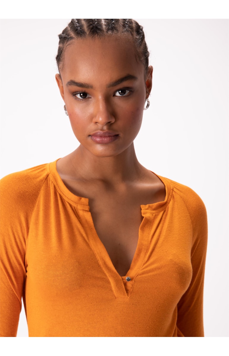 Blusa New Viscolinho Ml Mostarda