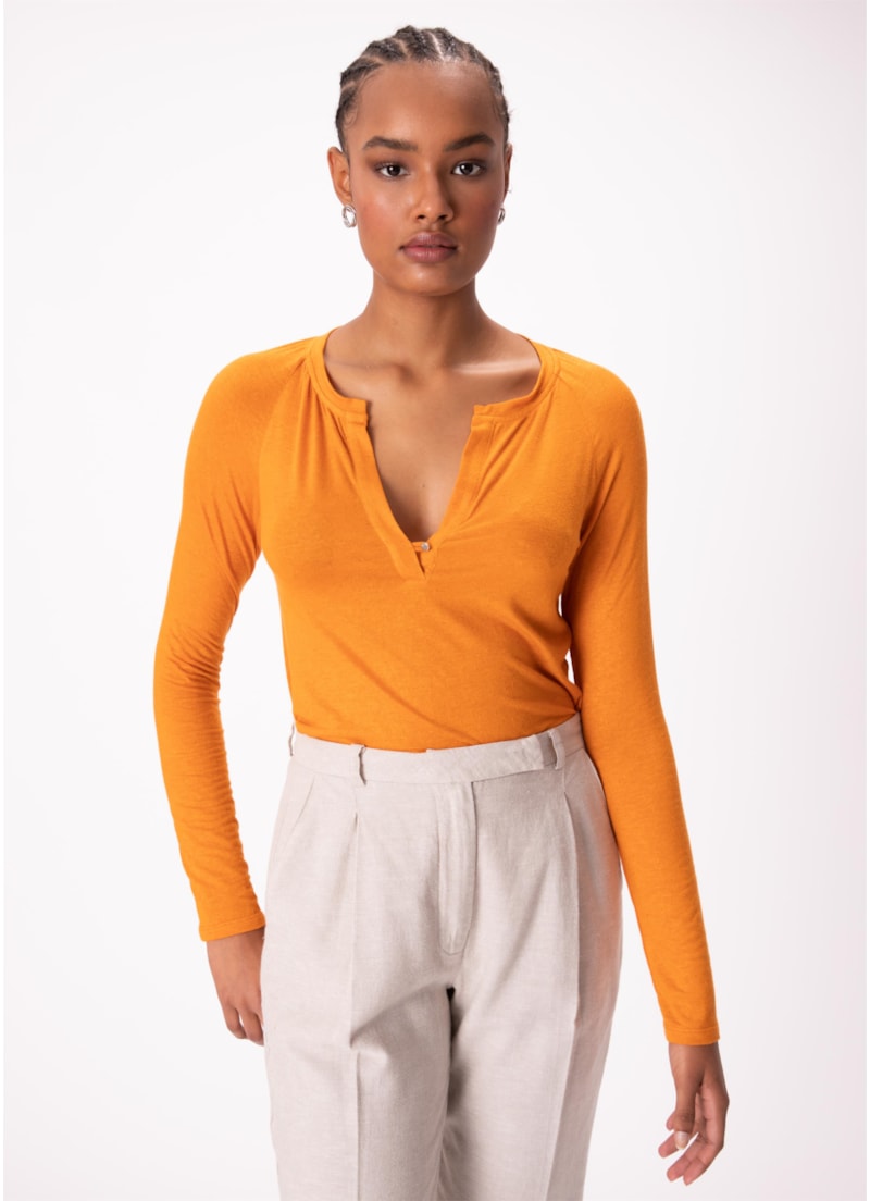 Blusa New Viscolinho Ml Mostarda