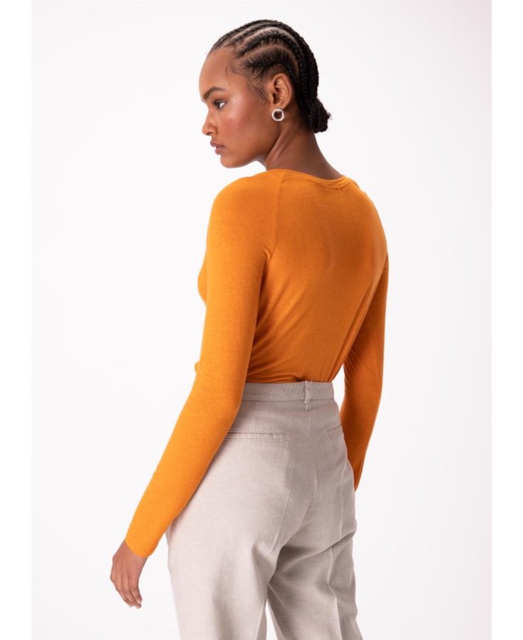 Blusa New Viscolinho Ml Mostarda