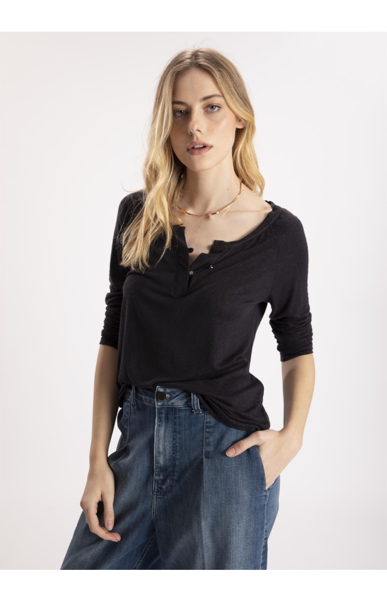 Blusa New Viscolinho Ml Preto