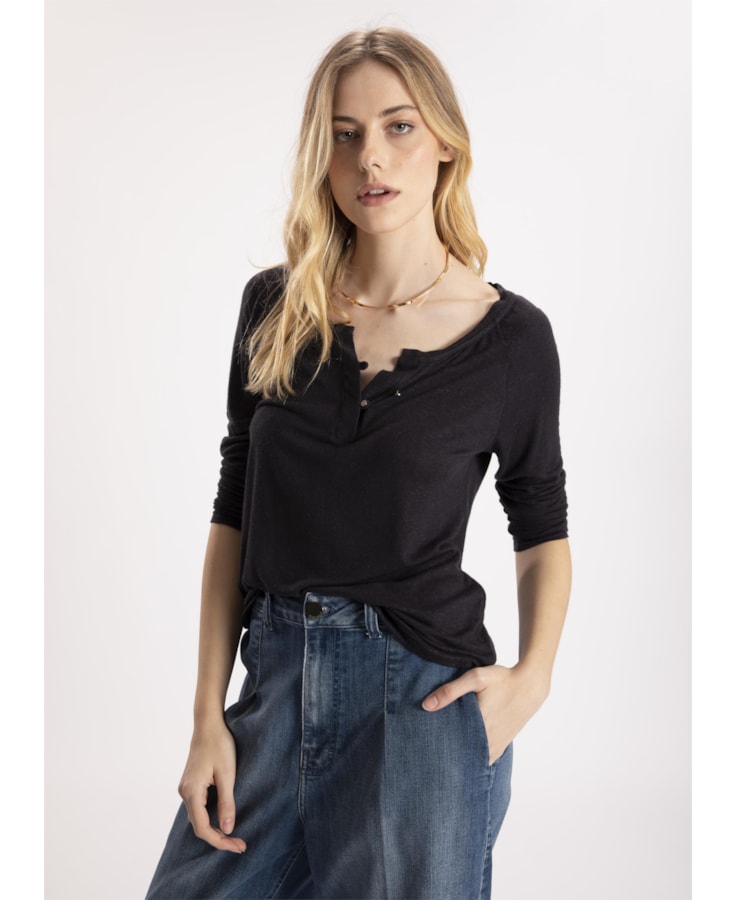 Blusa New Viscolinho Ml Preto