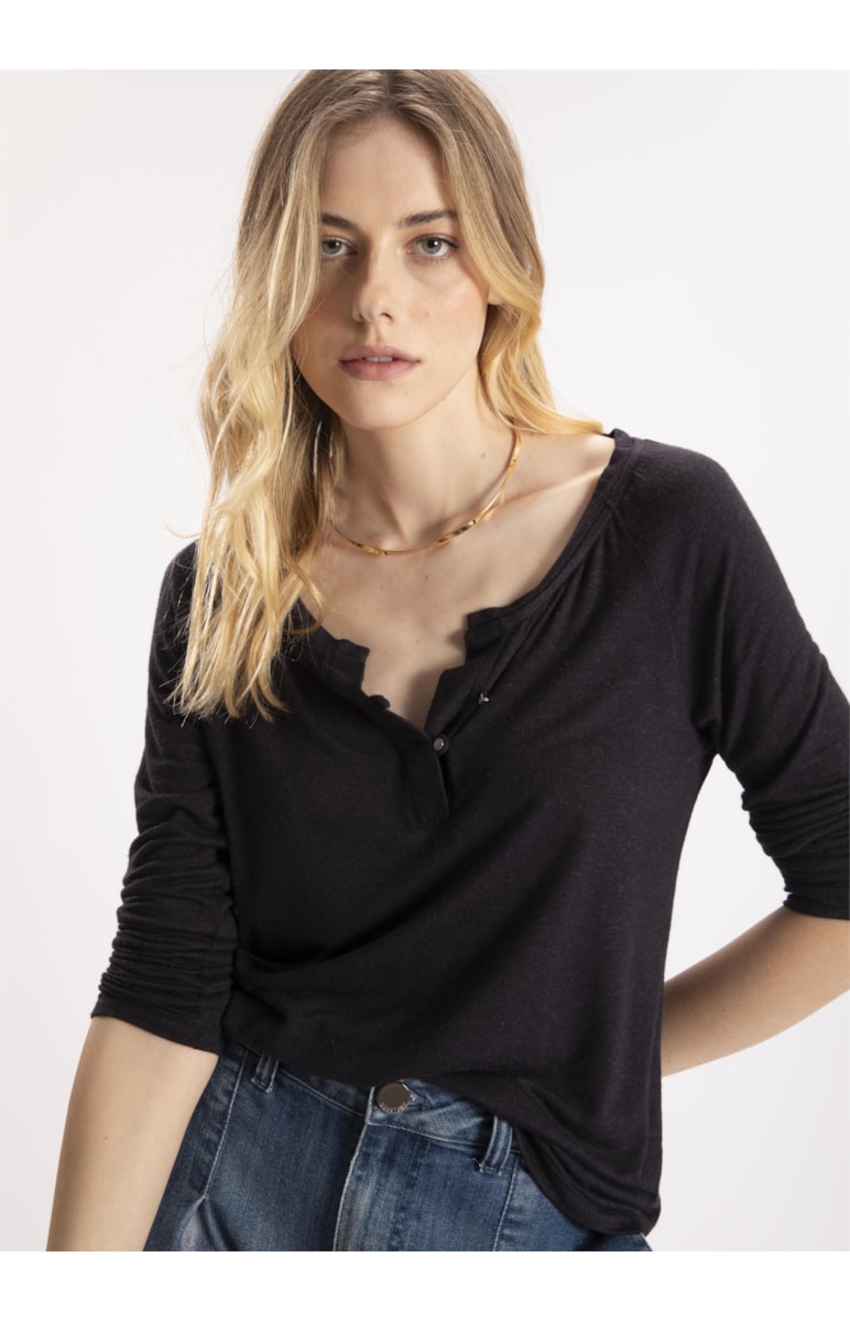 Blusa New Viscolinho Ml Preto