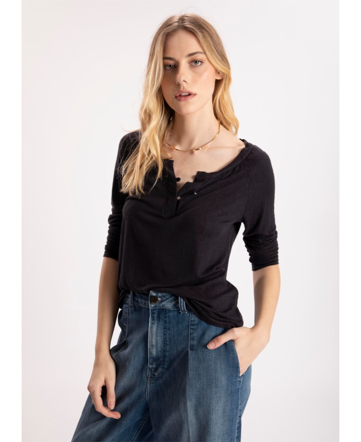 Blusa New Viscolinho Ml Preto