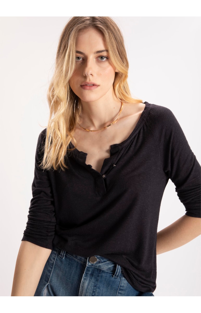 Blusa New Viscolinho Ml Preto