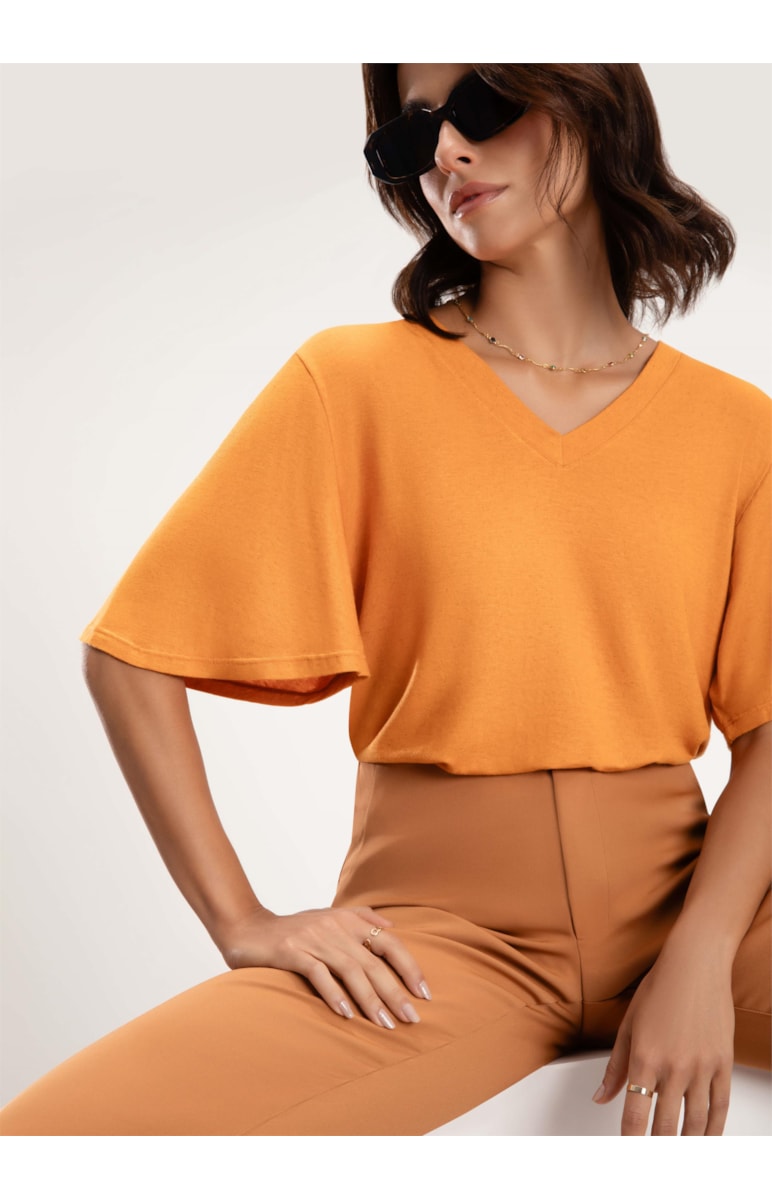 Blusa New Viscolinho Mostarda