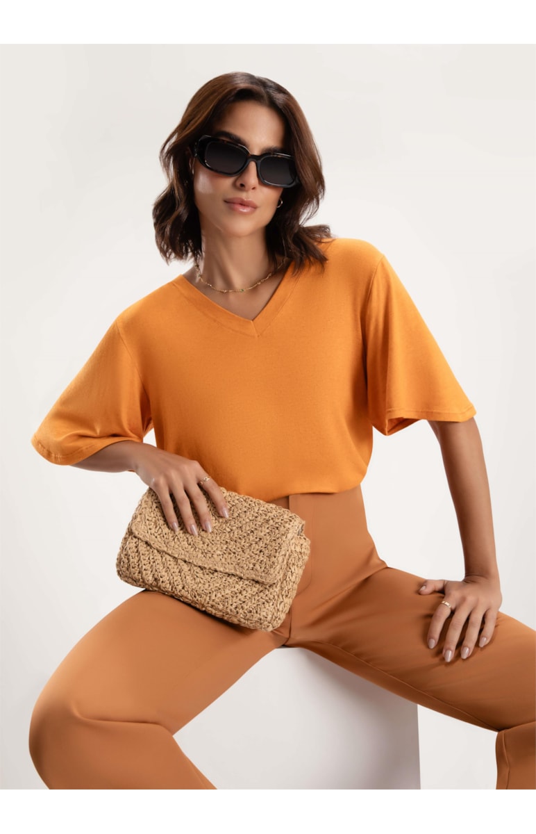 Blusa New Viscolinho Mostarda