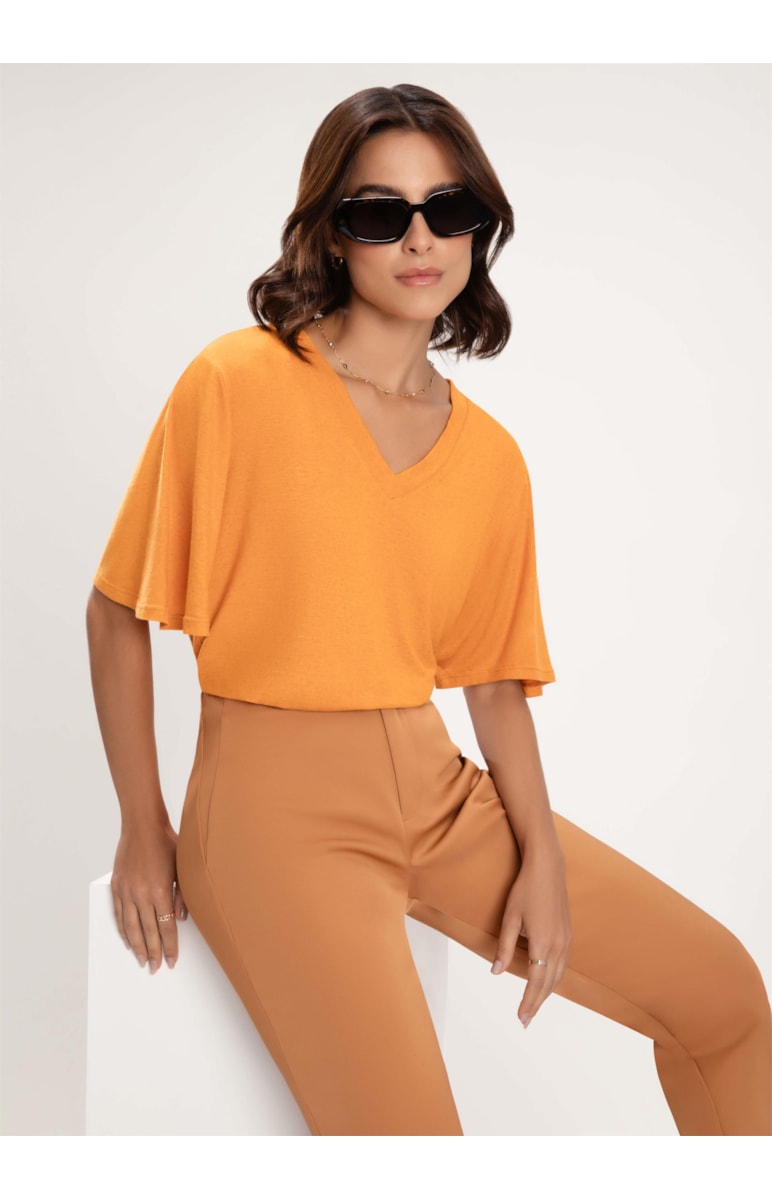 Blusa New Viscolinho Mostarda