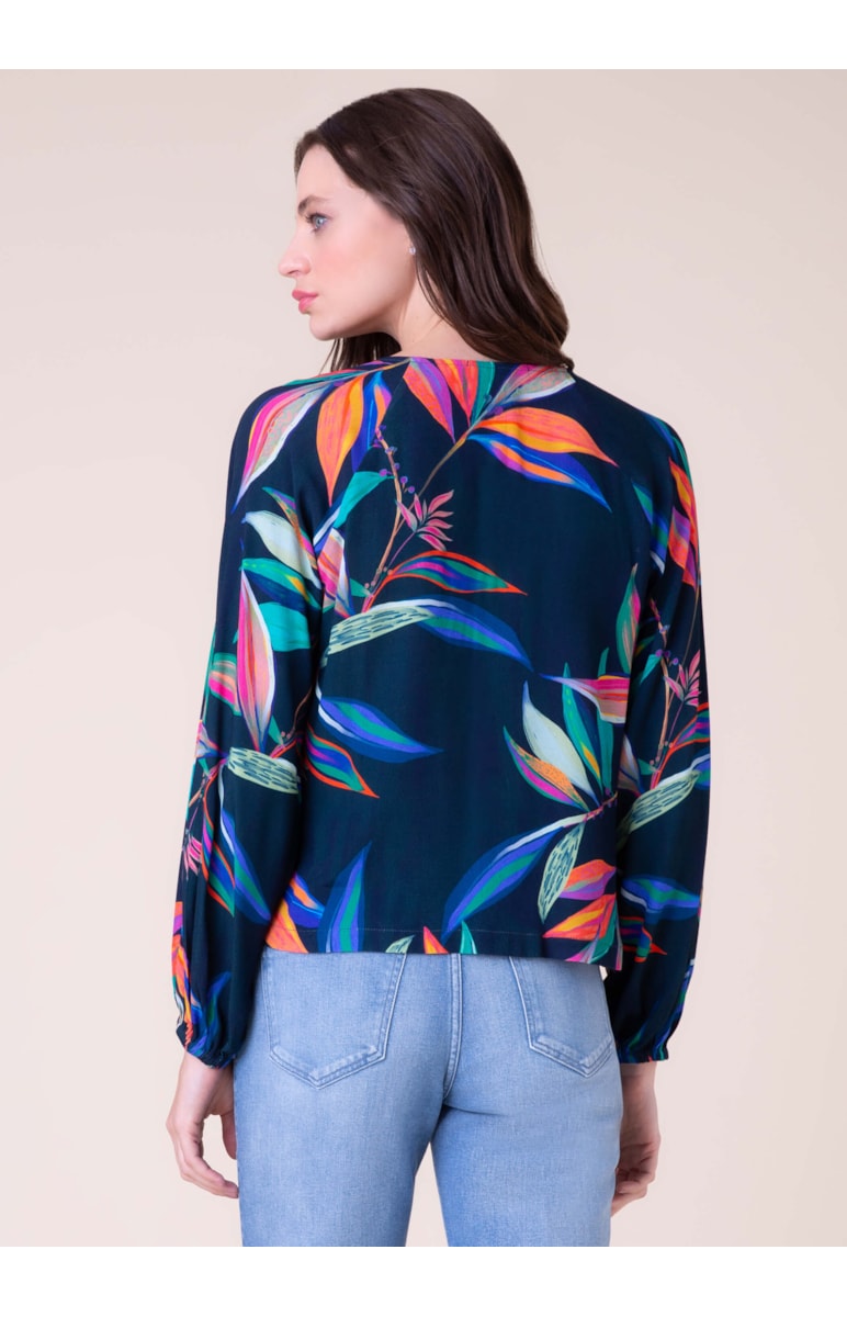 Blusa Night Flowers Marinho