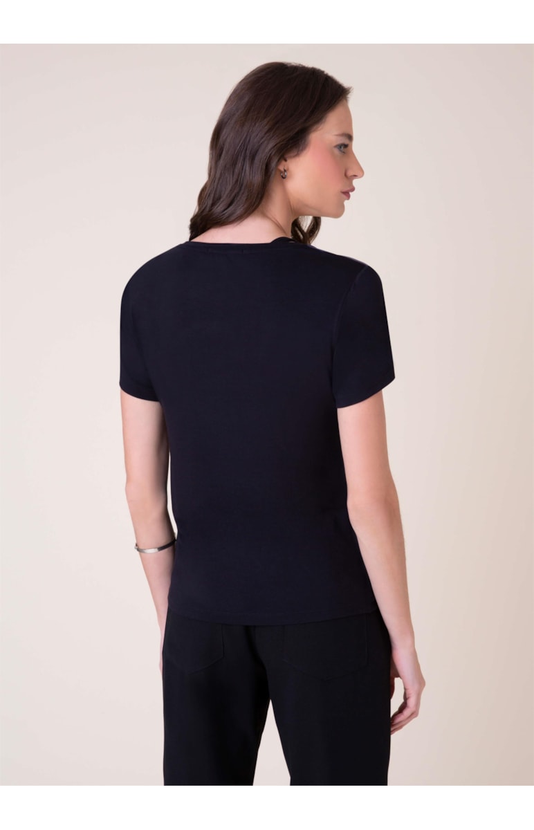 Blusa Organic Geometry Estampa Geometry Fundo Marinho