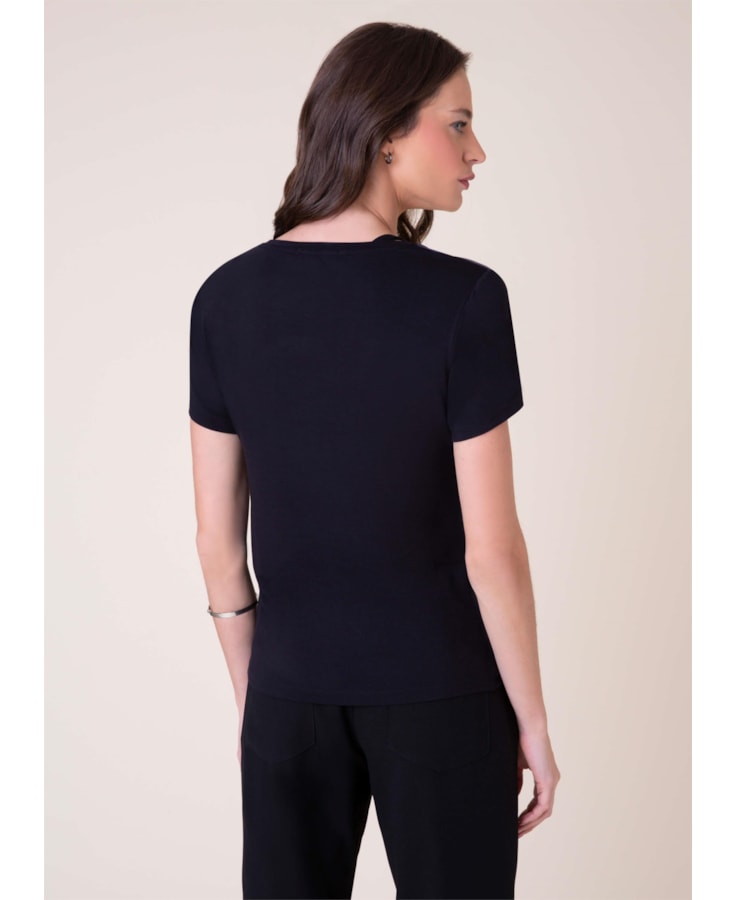 Blusa Organic Geometry Estampa Geometry Fundo Marinho