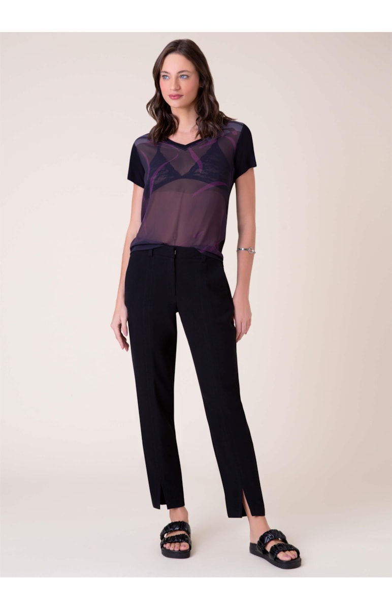 Blusa Organic Geometry Estampa Geometry Fundo Marinho